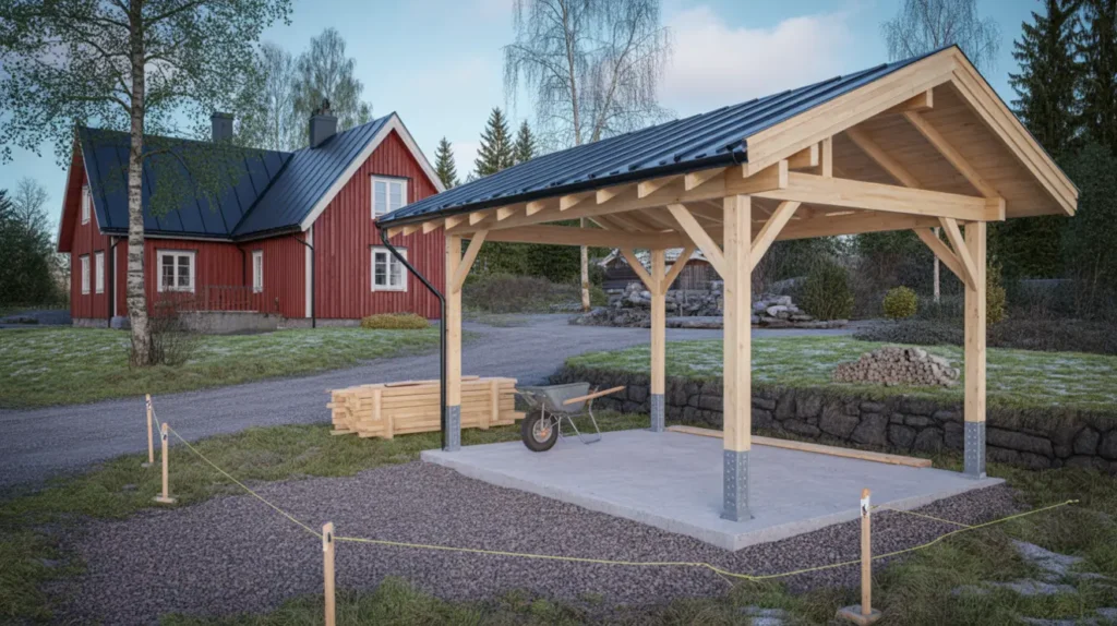 bygga carport p tomten bygglov sn zon grund och kostnad